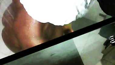 Busty black teen in the shower