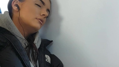 two cute teens on the train with nice make up