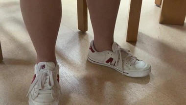 upskirt under table with her bf on the side