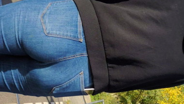 Candid teen JB in tight jeans