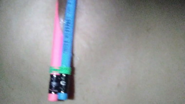 Teen girl playing with her tits