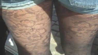 Candid pattern teen pantyhose but