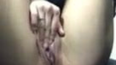 pants half off. quick pussy rub close up-MC