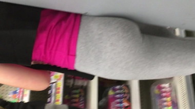 Latina teen thin leggings trying to eat the pole