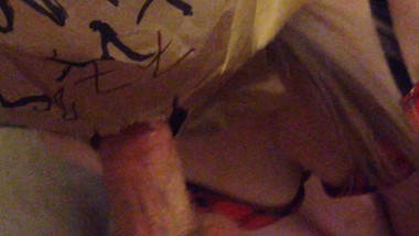 Dumb blonde teen with head bagged gets gagged and slapped