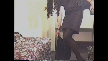 19 Year Old Greek Siren Models Black Silky Shiny Nylon