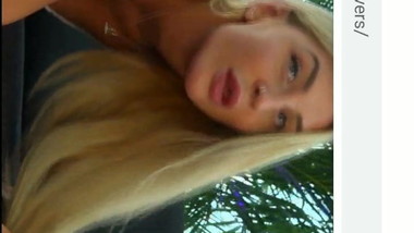 Sexy blonde deeotroat dildo deep