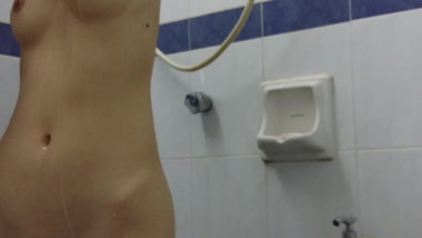 Skinny Asian GF shower