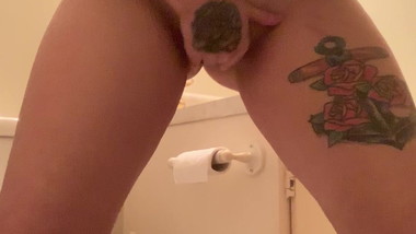 teen with hairbrush anal