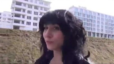 German college teen gives blowjob in public toilet (POV)