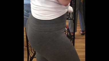 Amazing Teen Booty Tight Grey Leggings