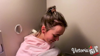 Sexy Teen Public Blowjob and Doggy Sex in train!