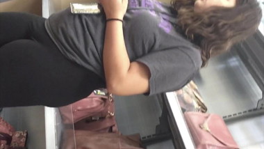 Teen Latina seethrough leggings busted me at the end