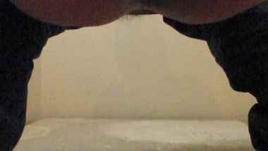 8 mins ME pissing as 19 yo hairy pussy big butt
