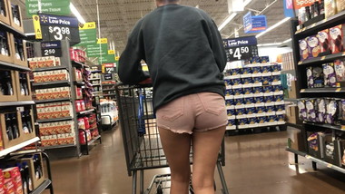 Pink Shorts Cheeks Almost Showing