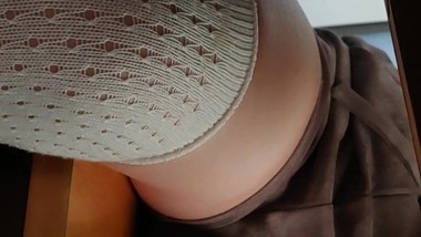 Daughter under table