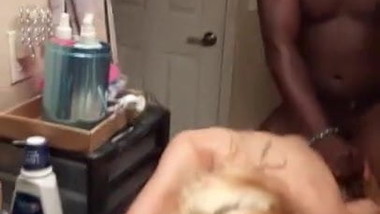 Amateur interracial blonde teen gets fucked from behind