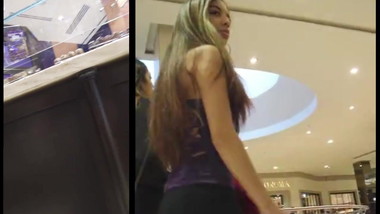 Teen Voyeur - Purple Lacy Shirt Bubble Butt Teenie