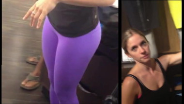 Teen Voyeur - Purple Leggings Cutie