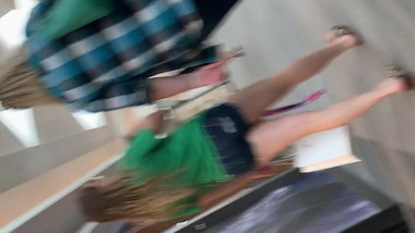 Nerd with nice ass in little shorts