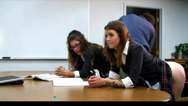 2 Girls (Rae and Maya) Spanked by The Dean Full-Edit
