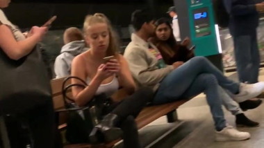 Blonde and asian teen lesbians caught on spycam