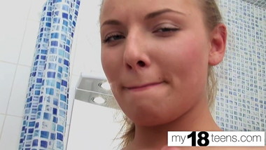 MY18TEENS - Sexy Blonde Masturbate Tender Pussy