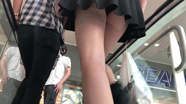 White Teen Escalator Upskirt