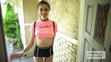 Pretty teen babe Scarlett Bloom gets used by Bryan Gozzling