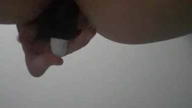 Slut cums by anal play