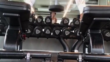 Swedish fitness teen in the gym spandex leggings