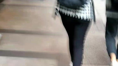 Nice booty in jeans walking the street