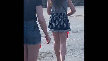 Lovely Skirt & Sexy Tight Jean Shorts