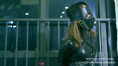 Catsuit girl gagging tick